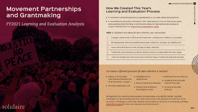 Movement Partnerships and Grantmaking: FY2021 Learning and Evaluation Analysis