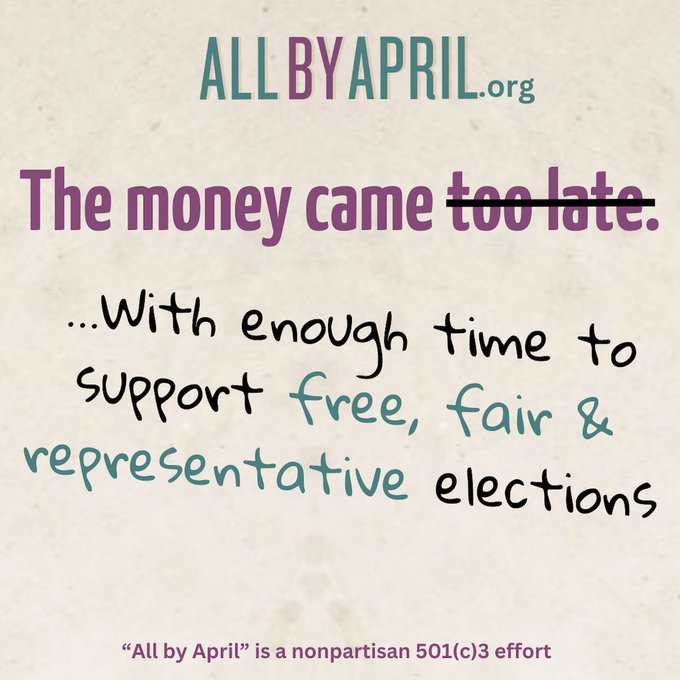 All by April Pledge for Free, Fair and Representative Elections